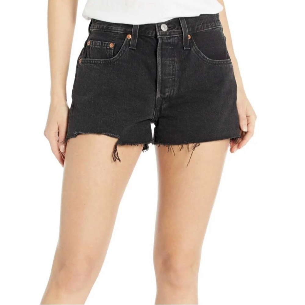 Levi black denim shorts